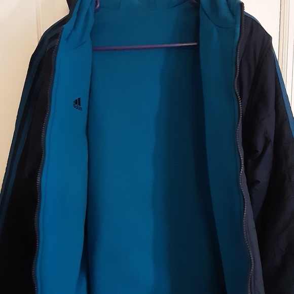 Adidas Vintage Woman's Reversable Coat Jacket Blue Size M  E.U.C - Picture 4 of 7